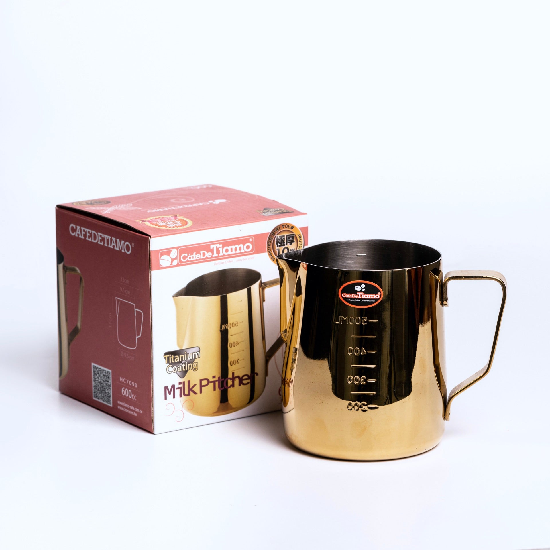 Cafe De Tiamo Milk Pitcher - 600ml – Double Roasters Coffee
